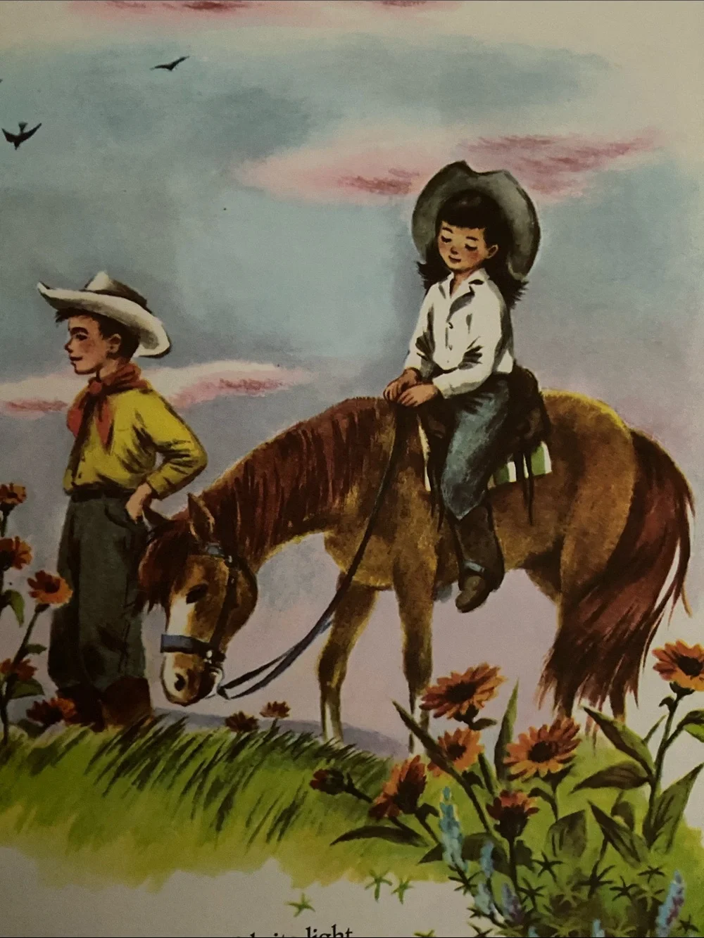 Vintage 1950s 50s 1st edition Cowboy Western horse horses Prayer Children Book